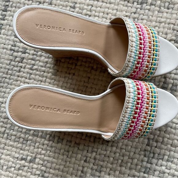 NEW Veronica Beard Dali Raffia Wedge 10 - Picture 2 of 6